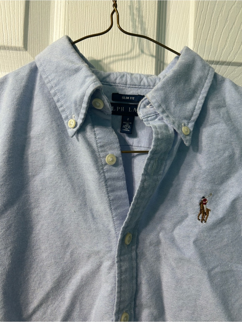 Ralph Lauren Light Blue Button-Down Oxford Shirt with Polo Logo